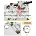 thumbnail image 6 of Christmas Poinsettia Blackout Curtains 84 Inches Long, Xmas Pine Fruit Berry Red Floral Thermal Insulated Black Out Curtains, Darkening Window Curtain Drapes for Bedroom Living Room 42"x84" 2 Panels, 6 of 8
