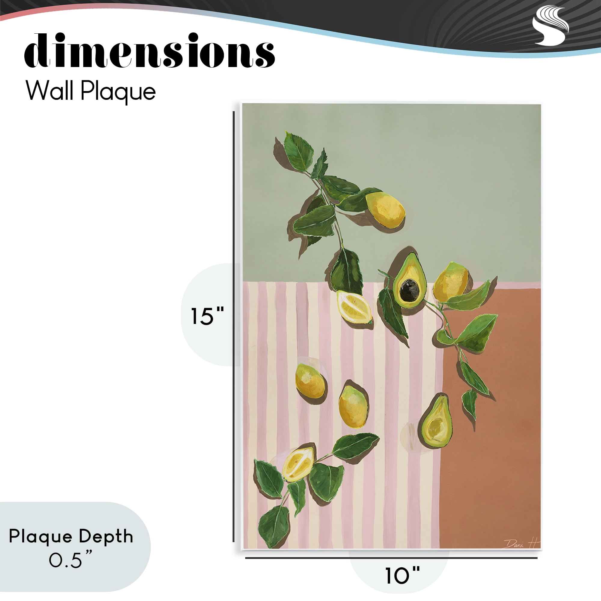 Stupell Industries Midcentury Avocado & Lemons Wall Plaque Art, design by Dani Heyward
