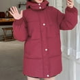 thumbnail image 4 of Jinhomg Women's Hooded Warm Winter Coat Comfy Mid Length Double Closure Puffer Jacket Casual Loose Long Sleeve Quilted Coat Today's 90 off Clearance Sale Red XL, 4 of 6