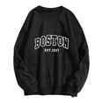 thumbnail image 2 of Women's Sweatshirts 2025 Boston Sweatshirt Long Sleeve Crewneck Trendy Casual Pullover Tops Sweatshirt for Women, 2 of 5