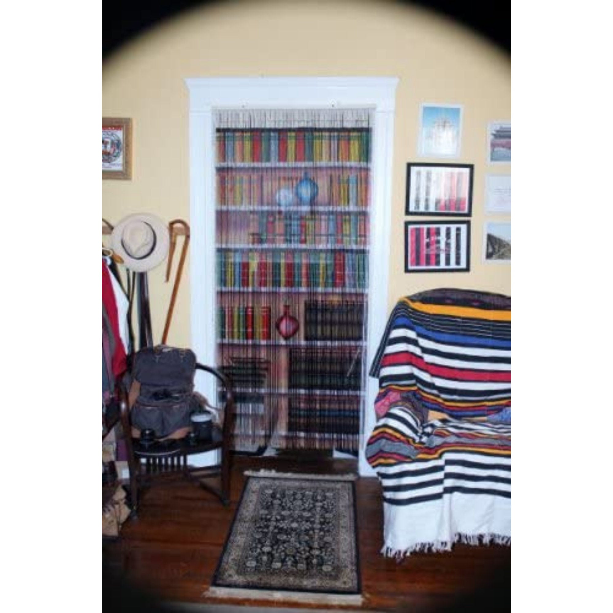 Vauluxe Vintage Beaded Bookcase Curtains, Brown, 36" x 79", 4000 Beads 125 Strands