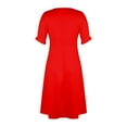 thumbnail image 2 of Cotton Dresses For Women 2025, Dresses Wedding Guest Elegant Classy Wrap V Neck Prom Dress Corset Petite Dresses Romper Dresses Casual 2024 Sundresses Plus Sundresses Casual (L, Red) ZMTing, 2 of 5