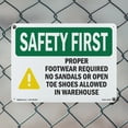 thumbnail image 4 of Proper Footwear Required No With Symbol OSHA SAFETY FIRST Rigid Plastic Sign 24 Inch x 18 Inch - 10 Pack, 4 of 8