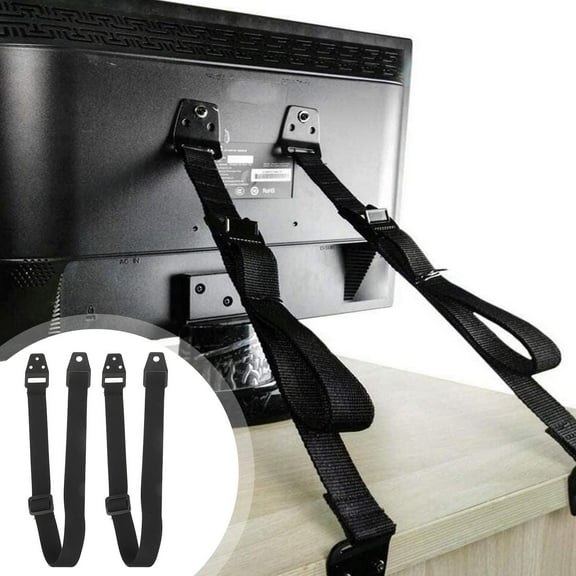 RENACLIPY Furniture Safety Straps 2-Pack TV Anti-Drop Belt Resistant Black for Home Safety