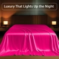thumbnail image 2 of Amay Satin Silk Flat Sheet – Full, Hot Pink– Smooth, Silky Bedding for Guest Room, Kids’ Room, Dorm, or Master Bedroom – Lightweight and Easy Care, 2 of 5