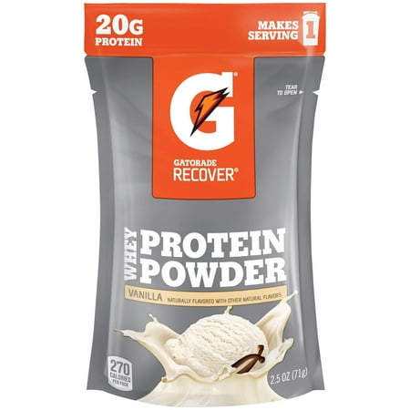 Gatorade Recover Vanilla Whey Protein Drink Mix Powder, 2.5 Oz.