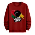 thumbnail image 4 of QUNYINEY Long Sleeve Men's Sweatshirts Black History Month Casual Red Crew Neck Tops Pullover Loose Drop Shoulder Sweatshirts, 4 of 6