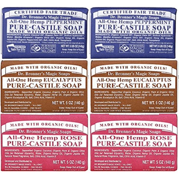 Dr. Bronner's Variety Pack 3 Flavors ( Pack of 6 )