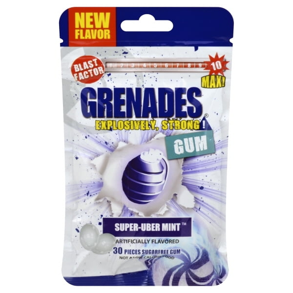 Grenades Gum Super-Uber Mint, 30 Pieces