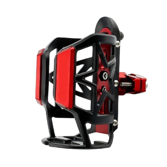 Motorcycle Cup Holder 360 Rotation Adjustable Mount Fits 55-85mm Bottles Secure Aluminum Construction