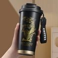 thumbnail image 6 of Yzans Insulated Tumbler 500ml,Stainless Steel Water Bottle with Straw,7.67in Height,Carry Strap, 6 of 6
