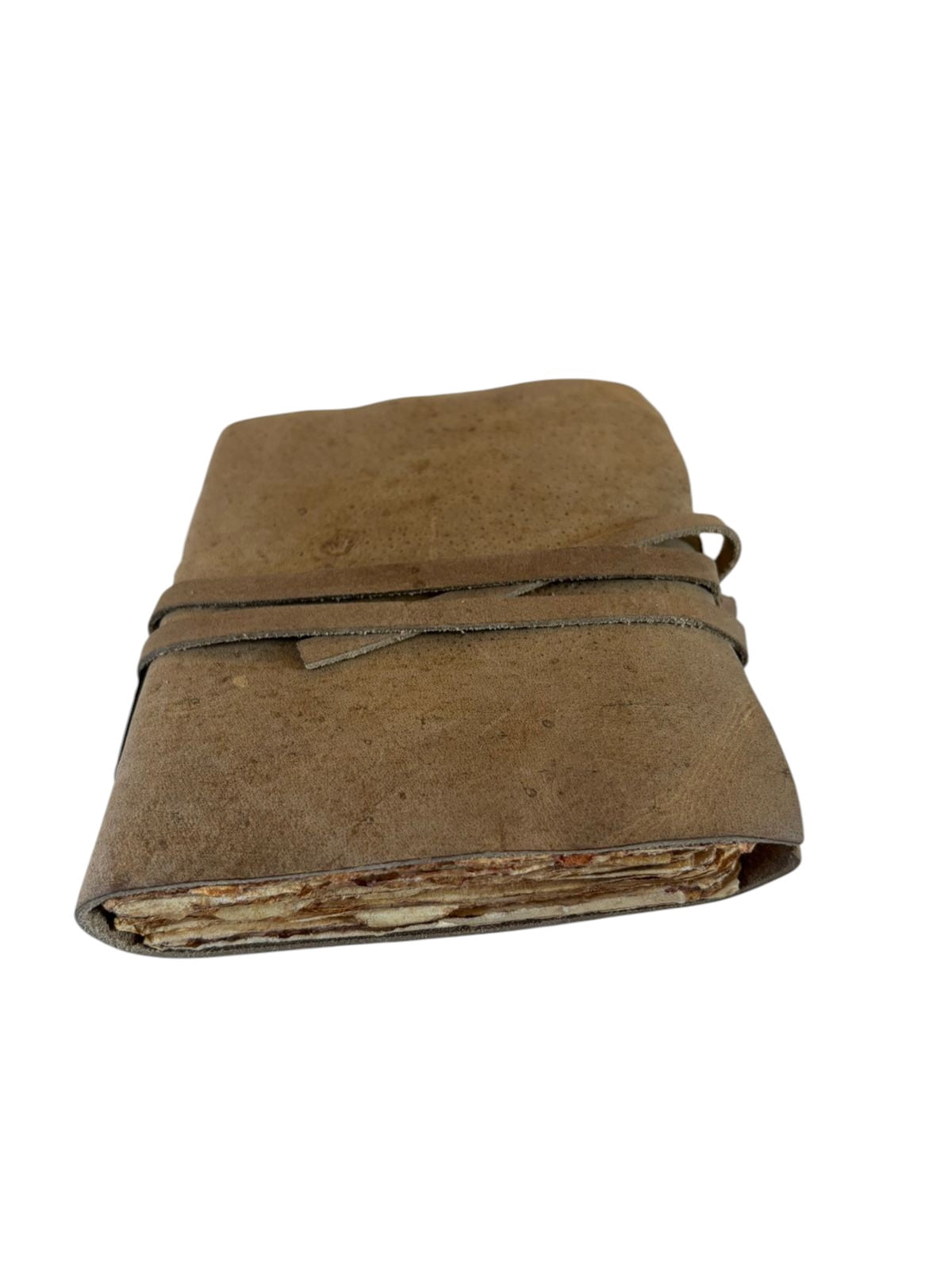 Handmade Leather Journal 5x7 Inches – Deckle Edge Drawing Paper Notebook, Vintage Light Brown Leather Diary, Rustic Sketchbook Gift