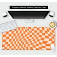 thumbnail image 3 of Orange Checkered Large Mouse Pad, Boho Pink Desk Mat Pad, Extended Kawaii Mousepad Stitched Edges Keyboard Mouse Mat, Desk Accessories for Women Office Gaming Decor, 35.4 x 15.7 in, 3 of 6