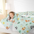 thumbnail image 4 of Homewish Cute Owl Fox Queen Comforter Set,Wild Animal Bedding Sets,Green Orange Gray Bedding Comforter Set For Girls Kids,Ultra Soft Home Decor Reversible,3 Pieces, 4 of 8