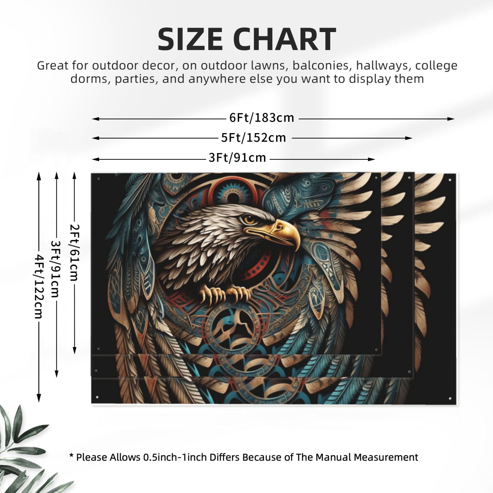 Tribal Native Eagle Symbols Black Four Hole Decorated Banner Flag for Garden Yard Home Decoration Indoor Outdoor 4x6 Ft