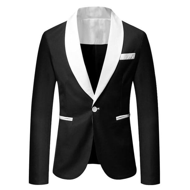 Blazer Chaquetas para hombres Casual Slim Fit Sólido Traje de un botón Slim Fit Traje de contraste Chaqueta con abertura en la espalda Odeerbi ODB-5