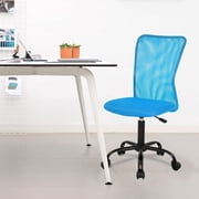 BestOffice Ergonomic Armless Office Chair with Adjustable Height, Lumbar Support for Adults(Blue)
