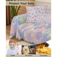 thumbnail image 4 of Navy Blue Tie Dye Sofa Couch Covers for Dog,Washable Sectional Couch Slipcoverfor Loveseat with Tassels,Rainbow Stained Abstract Boho Tribal Art Non Slip Sofa Throw Cover Blanket Large 71''x102'', 4 of 8