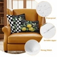 thumbnail image 6 of Hello Summer Lemons Outdoor Pillow Covers Pack of 2 Farmhouses Fruits Black White Checkered Waterproof Throw Pillow Covers Decorative Cushion Cases for Patio Garden Tent Balcony Couch 16x16 inch, 6 of 9