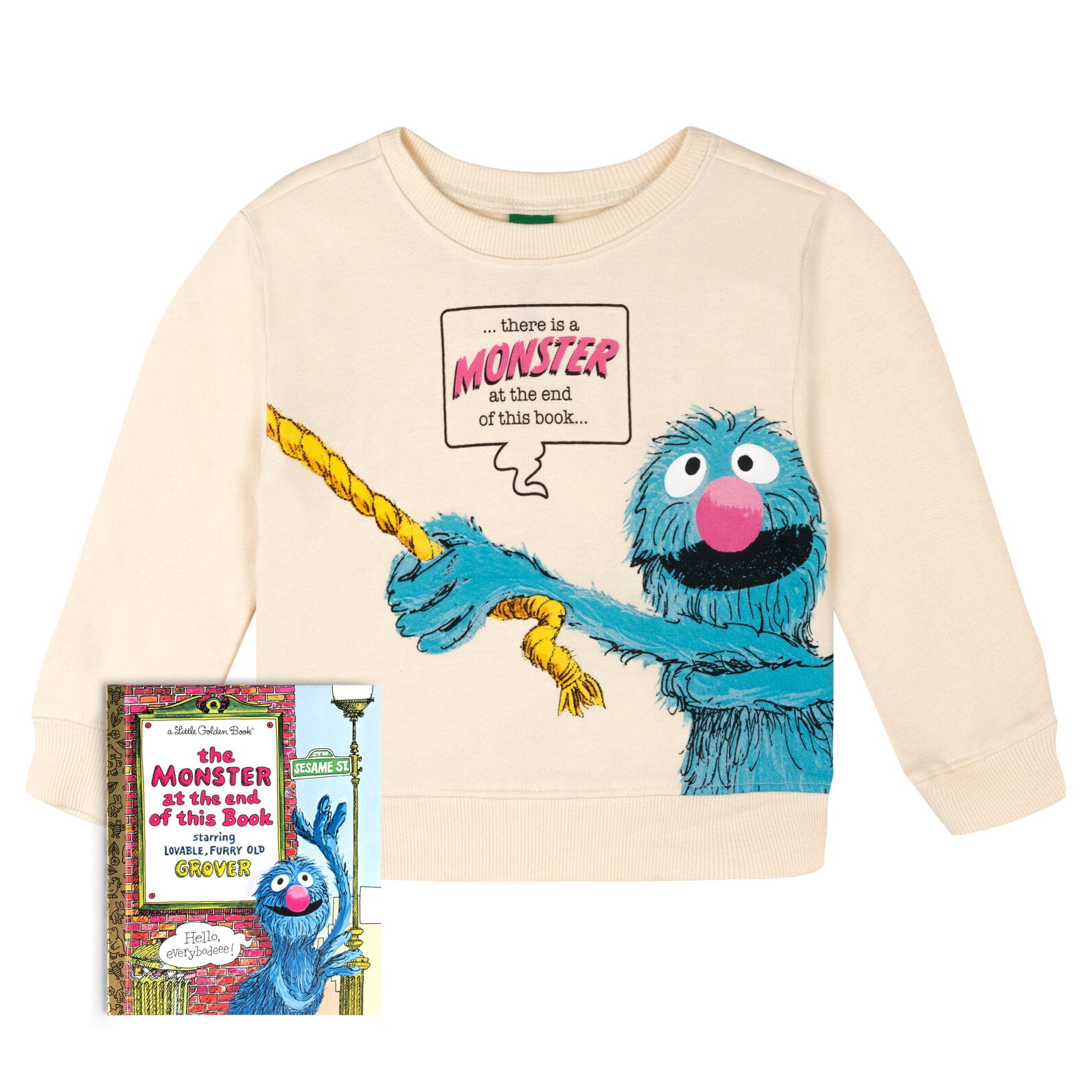 Sesame Street Grover Monster at the End of this Book Fleece Pullover Sweatshirt and Book Set Infant to Little Kid