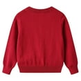 thumbnail image 7 of Cethrio Kids Girls Cardigan Sweaters, Stretchy Buttons Knitting Cotton Soft Kids Sweaters Red Size 1-2T, 7 of 7