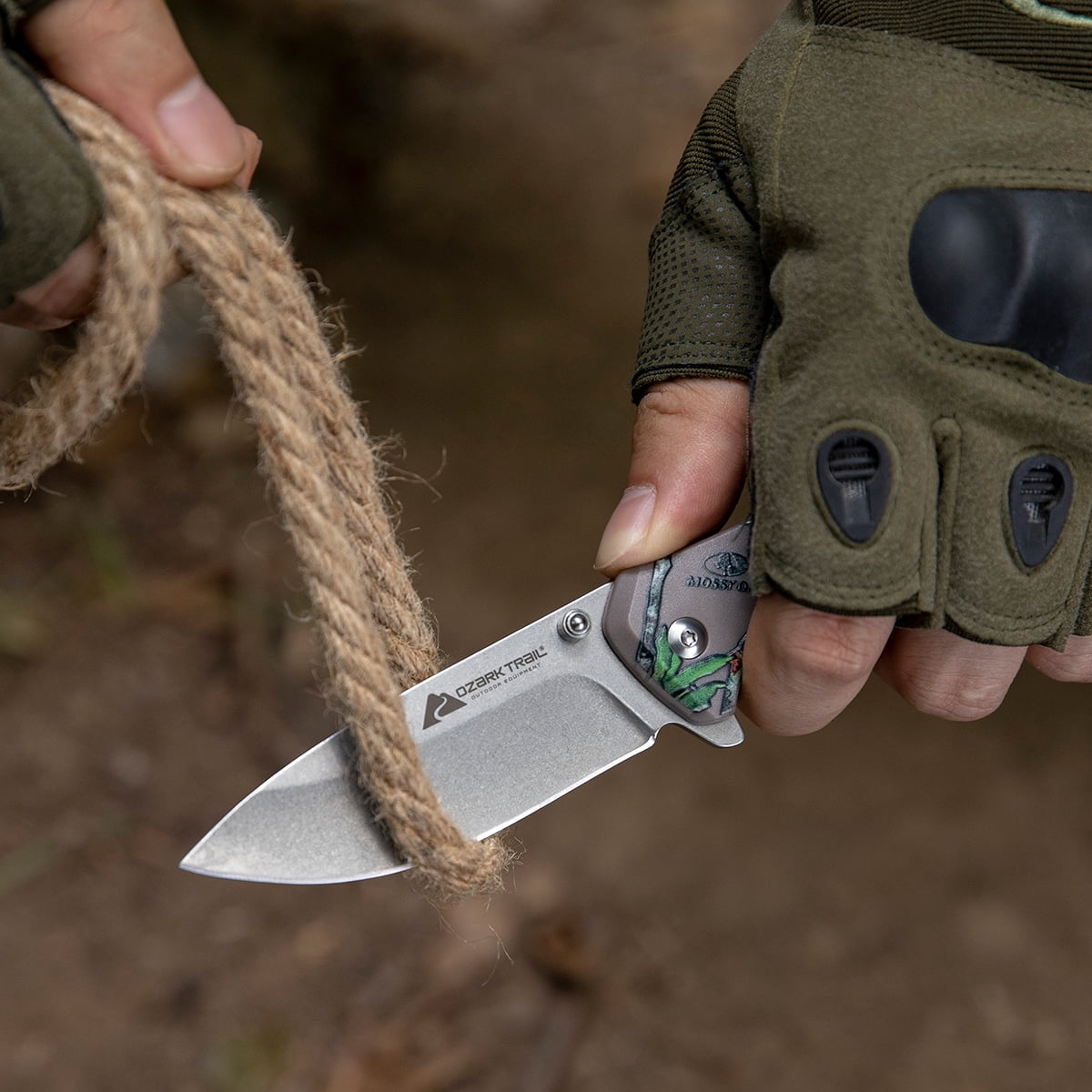 Ozark Trail 7.6"Blade Length Hunting Knife 6 Pcs Tactical Knives Moss Green