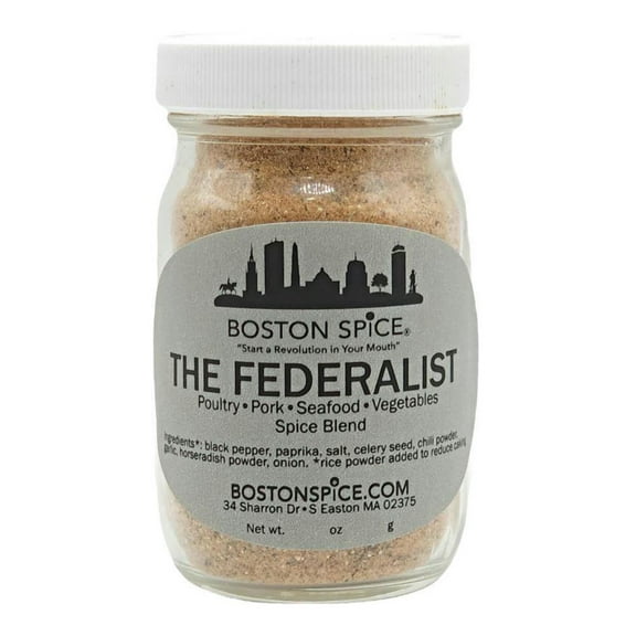 Boston Spice The Federalist Handmade Mix Seasoning Dry Rub Blend Seafood Pork Poultry Vegetables Ribs Wings Chicken Shrimp Smoker BBQ Oven 1/2 Cup Spice wt. 2.5oz/72g Jar