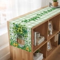 thumbnail image 6 of Table Runners 72 Inches Long Dress Scarves, St. Patrick's Day Farmhouse Kitchen Table Runner, Coffee Tablerunners, Spring Botanical Clovers Coin Green Check 18x72 Inch, 6 of 9
