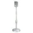 thumbnail image 2 of Vintage Desktop Microphone Prop Model with Adjustable Height, Classic Retro Style Microphone Stand Fake Mic Prop,Silver, 2 of 4