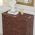thumbnail image 3 of HLR 40" Mid-century 5 Drawer Dresser for Bedroom, Wooden Dressers & Chest of Drawers, Brown, 3 of 13