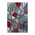 thumbnail image 2 of BizChair Modern Contemporary Area Rug, Red Grey Black. (5 Feet X 7 Feet), 2 of 7