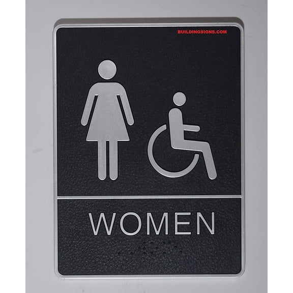 Men Restroom Sign with Braille and Double Sided Tap (Black,6x9 Comes with Double Sided Tape)- The Leather Sheffield line