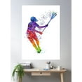 thumbnail image 2 of Lacrosse Girl Player Watercolor Silhouette Painting Poster Wall Art, Modern Wall Decor, 16x24 UNFRAMED, 2 of 3