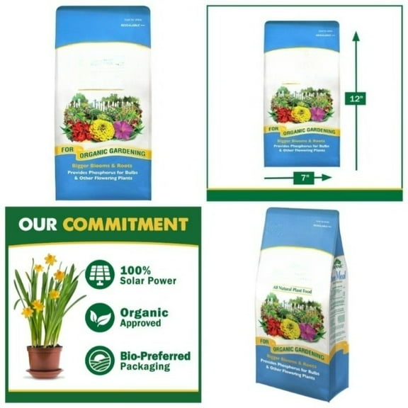 4 pounds. Organic bone meal Dry plant food Organic Lawn care Organic Lawn fertilizer Organic slow-release nitrogen lawn and garden dry lawn fertilizer