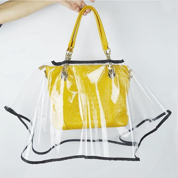 fenteer Bag Cover Durable Plastic Transparent Handbag Raincoat Folding Dustproof Outdoor