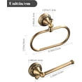 thumbnail image 6 of ABPETE Antique Brass Toilet Paper Holder, Brass Towel Ring Oval, Hand Towel Holder Bathroom Accessories Wall Mounted Vintage 2 Pieces, 6 of 7