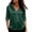 Green, variant on Women's Satin Silk Blouses Smoth Soft V Neck 3/4 Roll Tab Sleeve Shirts Elegant Business Casual Curved Hem Solid Color Tops XXXL