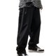 thumbnail image 2 of Pantalones de bolsillo para hombre de gran tamaño con bolsillos traseros pantalones largos rectos sueltos de gran tamaño para citas masculinas negro 2XL, 2 of 8
