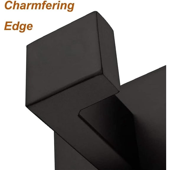 2 Pack Matte Black Towel Hook Stainless Steel Bathroom Rustproof Clothes Towel Coat Hook Wall Mounted Square Toilet Kitchen Heavy Duty Door Hanger