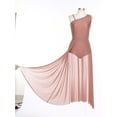 thumbnail image 4 of iiniim Women's Glittery Rhinestone Lyrical Dance Costume Sleeveless Split Maxi Dress Modern Dancewear Dusty Pink L, 4 of 7