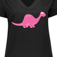 thumbnail image 4 of Inktastic Pink Dinosaur Women's Plus Size V-Neck T-Shirt, 4 of 5