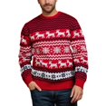 thumbnail image 1 of Familia Pareja Navidad Año Nuevo Suéter Alce Rayas Punto Holiday Jumpers Top, 1 of 5