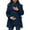 Navy, variant on Hooded Coat for Women Pregnant Womens Three in One Winter CoatTthick Quilted Warm Hooded Down Jacket with Pockets