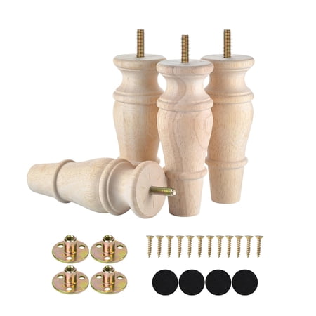 6 Inch Unfinished Solid Hardwood Furniture Set of 4