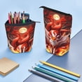thumbnail image 5 of Lsque Red Leaf Flame Fox Pattern Telescopic Pencil Bag Pen Holder Stationery Case, Stand-up Retractable Transformer Bag Organizer, 5 of 6