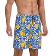 thumbnail image 6 of Mens Pajama Shorts, lemons Sicilian traditional print Sleep Shorts Men Pajama Bottoms Lounge PJ Shorts with Pockets, 6 of 6