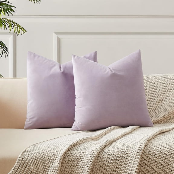 Lilac Throw Pillow Covers Set of 2 for Living Room Couch Sofa Bedroom Decorative Cushion Cases with Zipper