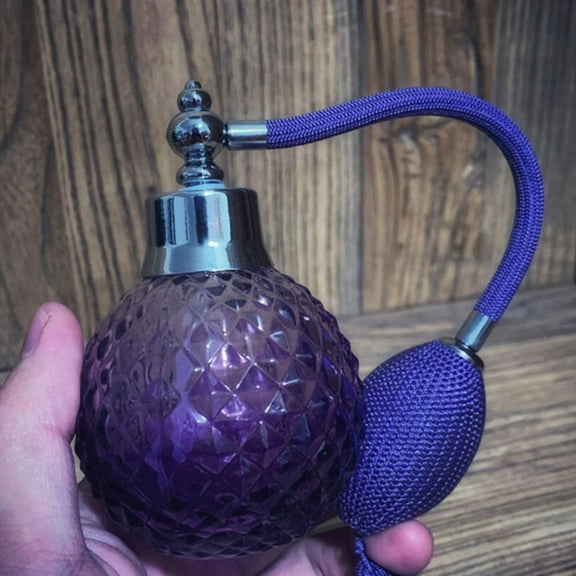 OUNONA Purple Glass Perfume Bottle with Pineapple Pattern 100ml Ideal for Storing Perfume in Living Room