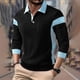 thumbnail image 1 of Ceisia Men's Spring Gift Color Blocked Zipper Turndown Collar Long-Sleeve Blouse - Fashion Casual Sporty Daily T-shirt, 1 of 9