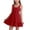 Red, variant on Girls Sleeveless Dresses Summer Casual A-Line Short Dress with Ruffle Hem Comfortable Summer Leisure